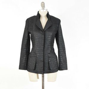 Elie Tahari Metallic Black Jacquard Blazer